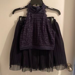 Two Piece Sparkly Navy Dress